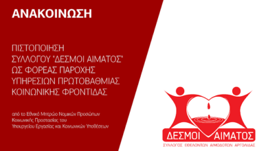 Desmoi aimatos certification